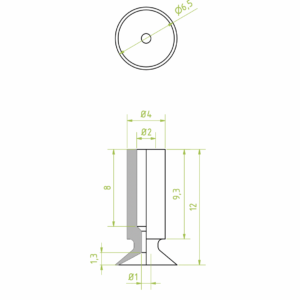 Lapos vákuumkorong, D= 6 mm, csatlakozó nélkül, szilikon