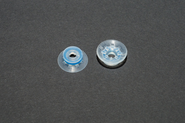 Lapos vákuumkorong, D= 22 mm, csatlakozó nélkül, O-gyűrűvel, szilikon átlátszó