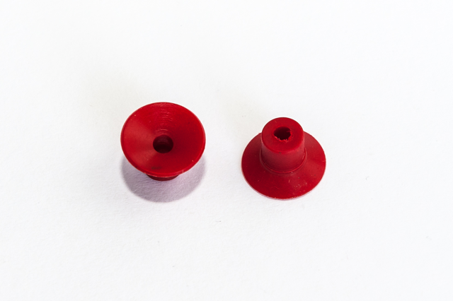 Lapos vákuumkorong, D= 16 mm, csatlakozó nélkül, szilikon piros