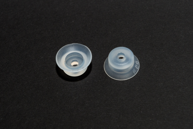 Lapos vákuumkorong, D= 20 mm, csatlakozó nélkül, SI átlátszó