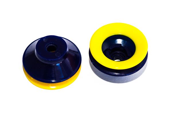 1,5 redős vákuumkorong, D= 40 mm, csatlakozó nélkül, thermoplastic polyurethane 30 (sárga ajakrész ) /60° (kék test) Shore keménység
