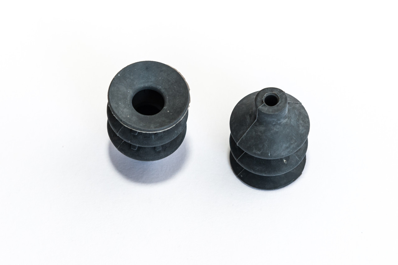Harmonikás vákuumkorong, D= 25 mm, 2,5 redős, csatlakozó nélkül, natúr gumi szürke, 40° Shore