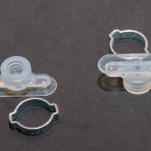 Ovális/téglalap-lapos vákuumkorong 30 x 10 mm, csatlakozó nélkül, szilikon átlátszó, gyűrűvel