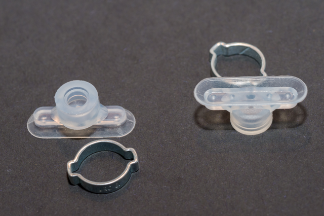 Ovális/téglalap-lapos vákuumkorong 30 x 10 mm, csatlakozó nélkül, szilikon átlátszó, gyűrűvel