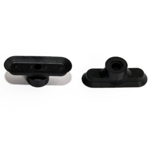 Ovális/négyszögletű lapos vákuumkorong 36 x 12 mm, csatlakozó nélkül, gyűrűvel, NBR fekete