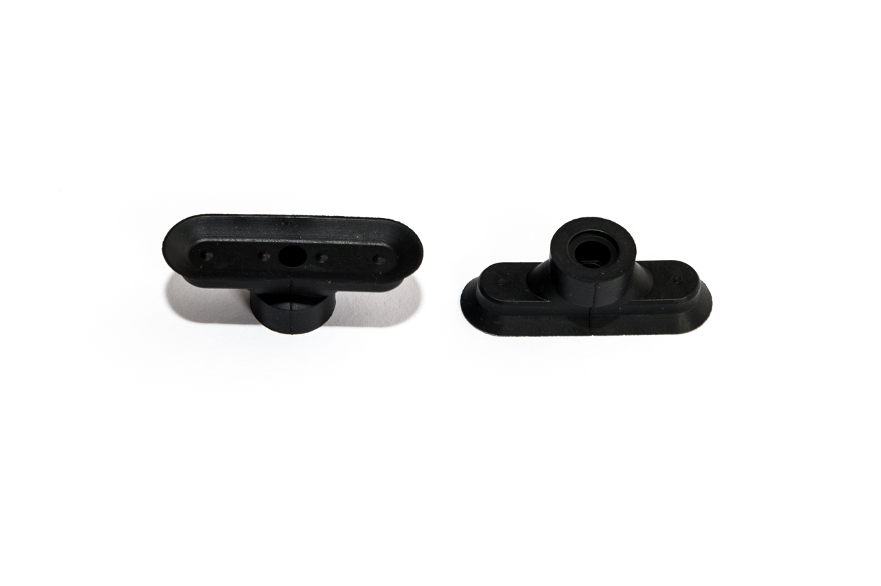 Ovális/négyszögletű lapos vákuumkorong 36 x 12 mm, csatlakozó nélkül, gyűrűvel, NBR fekete