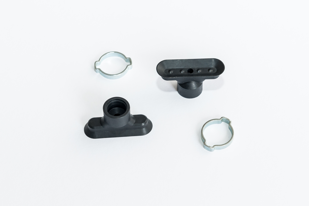 Ovális/négyszögletű-lapos vákuumkorong 45 x 15 mm, csatlakozó nélkül, gyűrűvel, NBR fekete