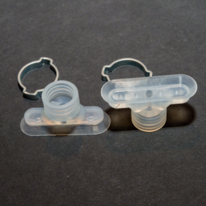 Ovális/négyszögletű-lapos vákuumkorong 45 x 15 mm, csatlakozó nélkül, gyűrűvel, szilikon átlátszó