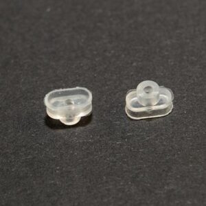 Ovális/téglalap alakú lapos vákuumkorong 7 x 3,5 mm, csatlakozó nélkül, szilikon átlátszó