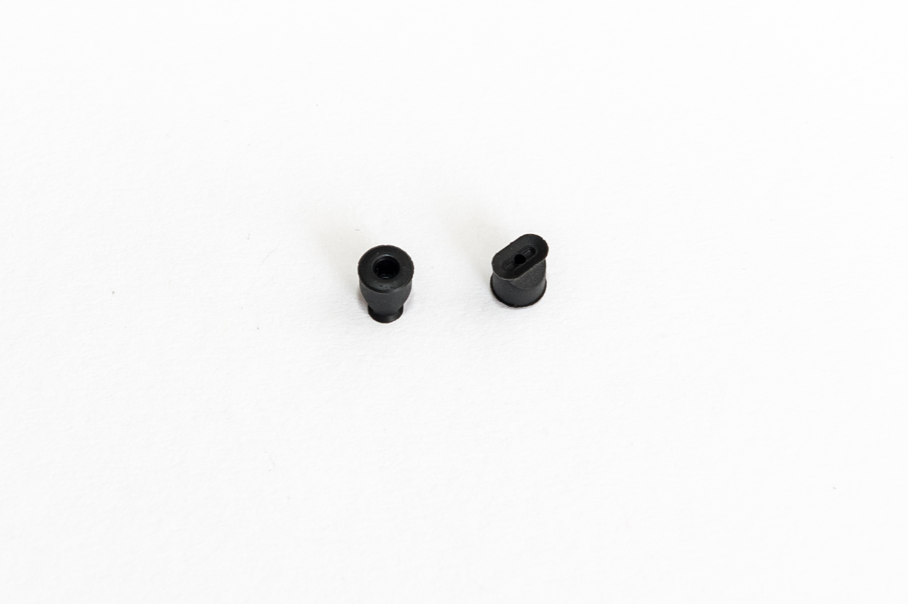 Ovális/téglalap alakú-lapos vákuumkorong 7 x 4 mm, csatlakozó nélkül, szilikon fekete antisztatikus