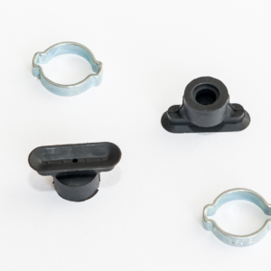 Ovális/négyszögletű-lapos vákuumkorong 24 x 8 mm, csatlakozó nélkül, gyűrűvel, NBR fekete