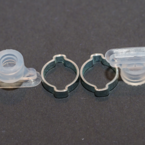 Ovális/téglalap-lapos vákuumkorong 24 x 8 mm, csatlakozó nélkül, szilikon átlátszó, gyűrűvel