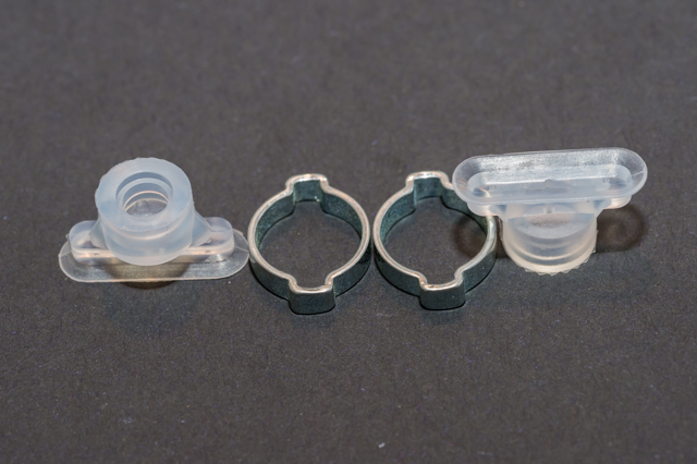 Ovális/téglalap-lapos vákuumkorong 24 x 8 mm, csatlakozó nélkül, szilikon átlátszó, gyűrűvel
