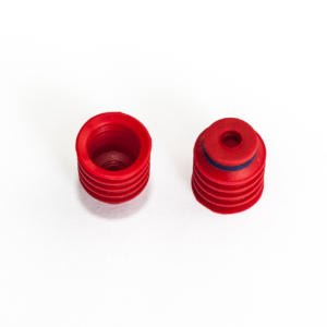 Harmonikás vákuumkorong, D= 20 mm, 4,5 redős, csatlakozó nélkül, szilikon piros gyűrűvel 