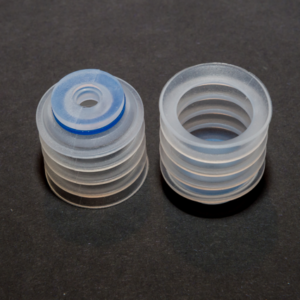 Harmonikás vákuumkorong, D= 30 mm, 4,5 redős, csatlakozó nélkül, szilikon átlátszó gyűrűvel 35 Shore