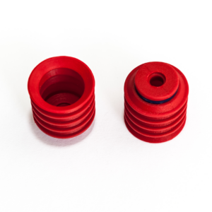 Harmonikás vákuumkorong, D= 30 mm, 4,5 redős, csatlakozó nélkül, szilikon piros gyűrűvel