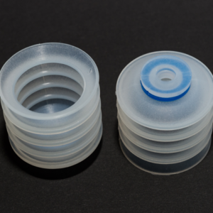 Harmonikás vákuumkorong, D= 40 mm, 4,5 redős, csatlakozó nélkül, szilikon átlátszó gyűrűvel 