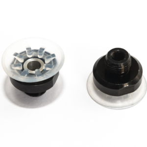 Lapos vákuumkorong, D= 22 mm, Csatlakozó belső menet M5/Külső menet 1/8" integrált, szilikon átlátszó