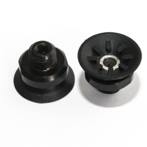 Lapos vákuumkorong, D= 22 mm, Csatlakozó belső menet M5/Külső menet 1/8" integrált, NBR fekete