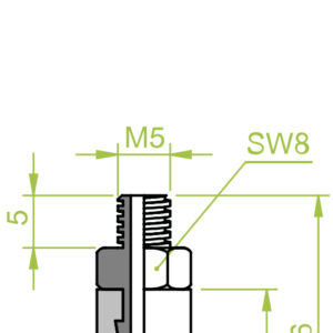 Harmonikás vákuumkorong, D= 11 mm, 1,5 redős, Csatlakozó külső menet M5 , NBR