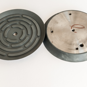 Lapos vákuumkorong, D= 252 mm, Csatlakozó Belső menet 1/4" vulkanizált, natúr gumi szürke