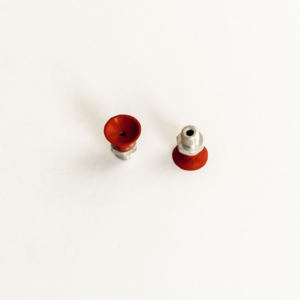 Lapos vákuumkorong, D= 20 mm, Csatlakozó külső menet 1/8" vulkanizált, SI vörös erősített