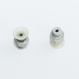 Lapos vákuumkorong, D= 15 mm, Csatlakozó külső menet  1/8" vulkanizált, PU átlátszó