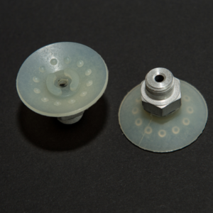 Lapos vákuumkorong, D= 30 mm, Csatlakozó külső menet  1/8" vulkanizált, PU átlátszó 70° Shore