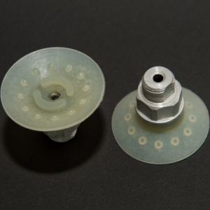 Lapos vákuumkorong, D= 40 mm, Csatlakozó külső menet 1/4" vulkanizált, PU átlátszó 70° Shore
