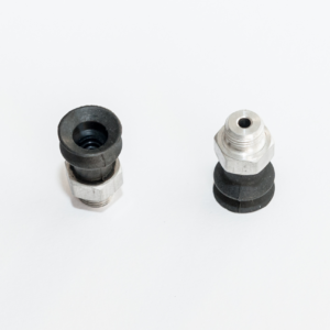 Harmonikás vákuumkorong, D= 15 mm, 1,5 redős, Integrált csatlakozó külső menet 1/8" vulkanizált, NBR fekete