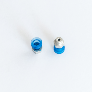 Harmonikás vákuumkorong, D= 15 mm, 1,5 redős, Csatlakozó integrált külső menet 1/8 vulkanizált, SI kék