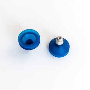 Harmonikás vákuumkorong, D= 55 mm, 1,5 redős, Integrált csatlakozó külső menet 1/4" vulkanizált alumínium, SI kék