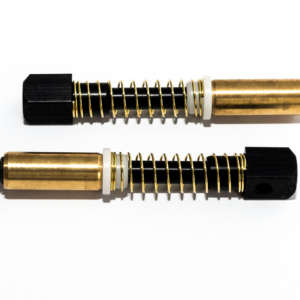 Rugós szár, befogó átmérő 10 mm, rugózás 20 mm, 2 x belső menet M5