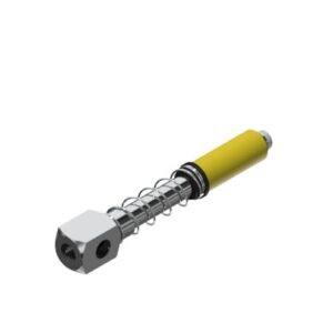 Rugós szár, befogó átmérő 14 mm, rugózás 35 mm, 2x belső menet 1/8", 1xM5