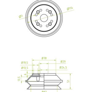 1,5 redős vákuumkorong, D= 110 mm, csatlakozó nélkül, szilikon