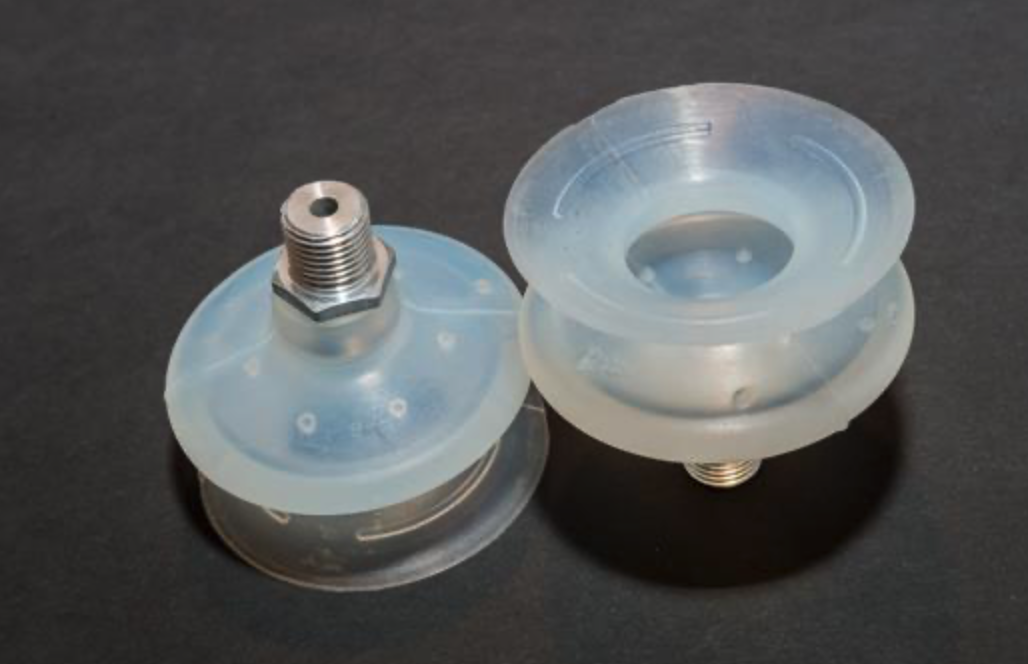 Harmonikás vákuumkorong, D= 60 mm, 1,5 redős, Csatlakozó integrált 1/4" külső menet, szilikon